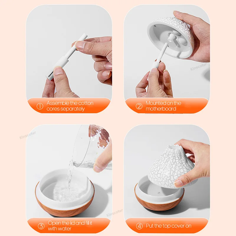 300ml Ultrasonic Volcano Air Humidifier Volcanic Portable Mini Humidifier Diffuser For Bedroom
