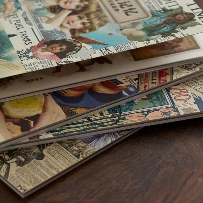 20 pages vintage floral magazine ticket 3 kinds material sticker book for scrapbooking