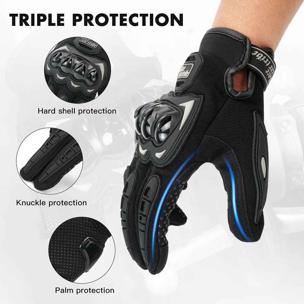 Men Summer Touch Screen Breathable Powered Motorbike Racing Riding Bicycle Protective Gloves Summer Motorcycle Gloves