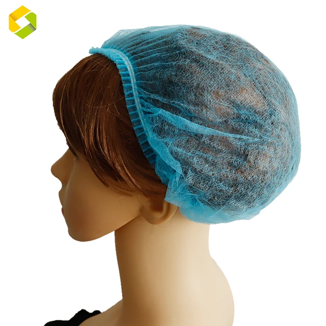 Medical Bouffant Mob Caap  Disposable Hair Caap Nurse Hat Non Woven Elastic Cheap Surgical Ccaps