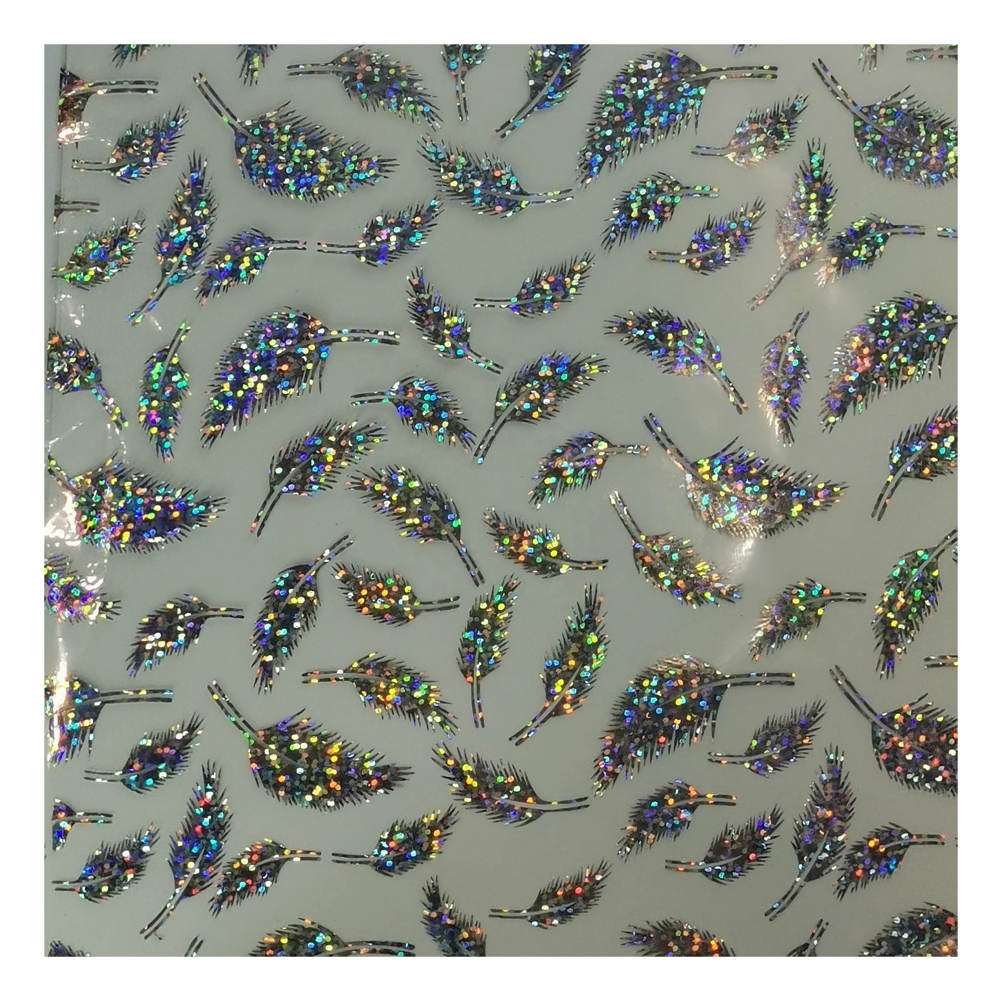 Beautiful pattern plastic paper leather holographic film material transparent printed roll hot stamping foil for bags PET film
