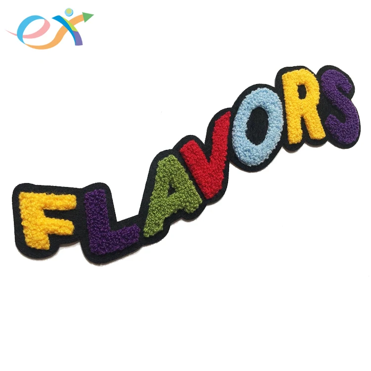 Custom Sew-On Logo Felt Towel Embroidery with Red and Black Hoodie Jacket Sports Old English 12 Chenille Letter Patches