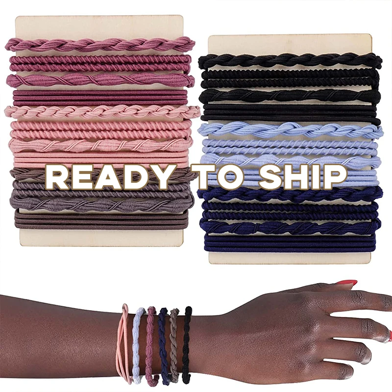 20 Pcs Hair Ties Boho Ponytail Holders Elastics Hair Ties No Damage Dark Hair Tie Bracelets for Women Girls