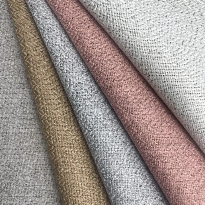 Wholesale Nordic Style 100% Polyester 240gsm 550d*550d Coating Blackout Linen Flax Woven Fabric For Hometextile And Curtain