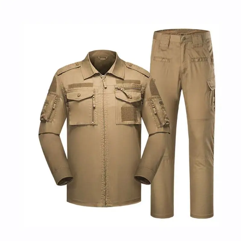 728 Sets of Men Long-Sleeved Outdoor Training Instructor Uniform Camouflage Tactical Shirt Set