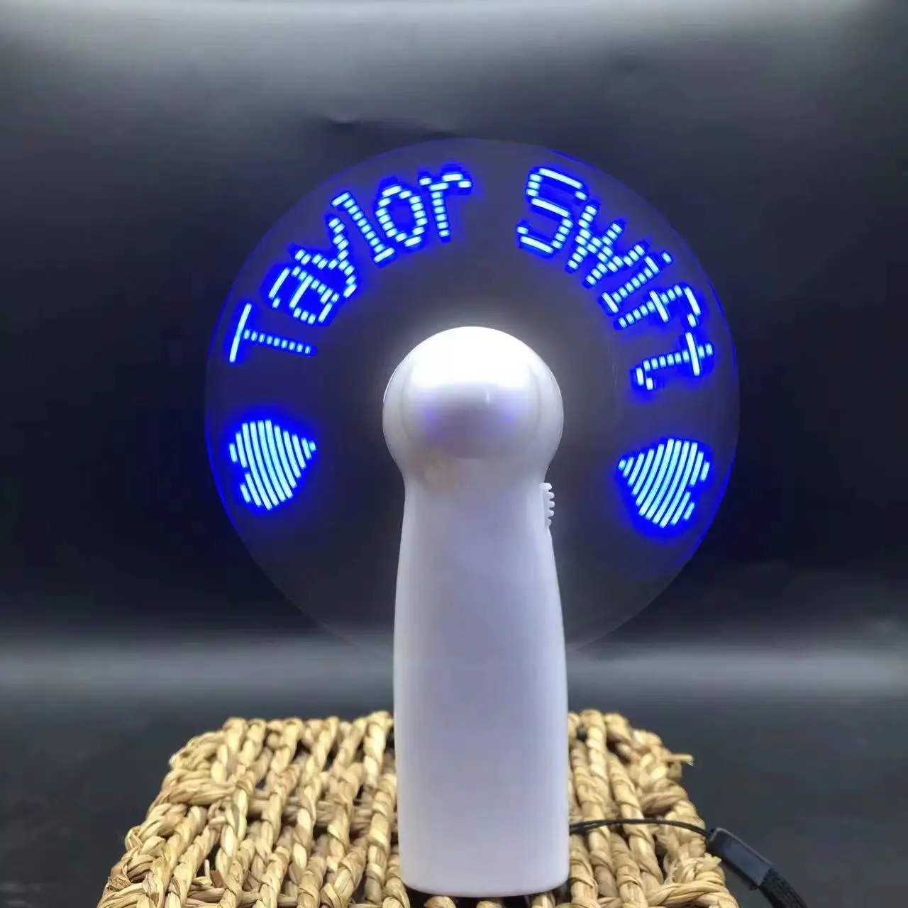Programmable Mini Handy Advertising Promotional Led Light Up Fan Custom Mini Display Hand Cooling Fan Portable With Led Message