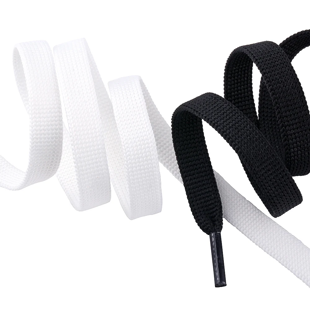 10mm Flat Shoe laces Classic Black White Shoe Laces 130cm long Sneaker Shoe Laces