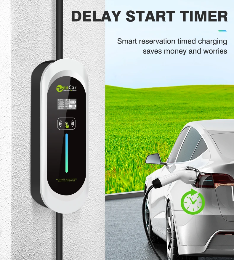 32A GBT charger 22kw Zencar Model E GB Mobile ev Chargers connector with temperature sensor