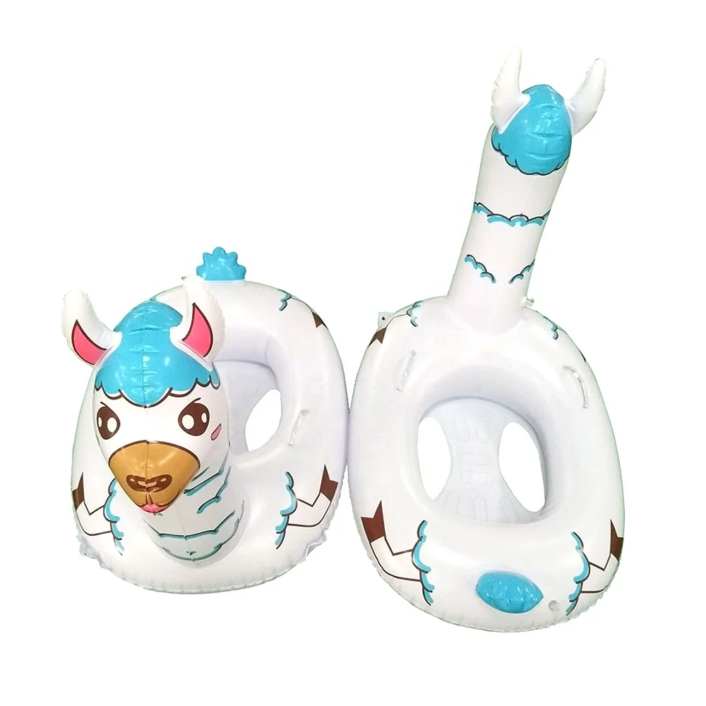 Alpaca Baby Inflatable Swim Boat Pool Floats Safety Kids Seat PVC Swim Sitting Rings For Pool Water Fun