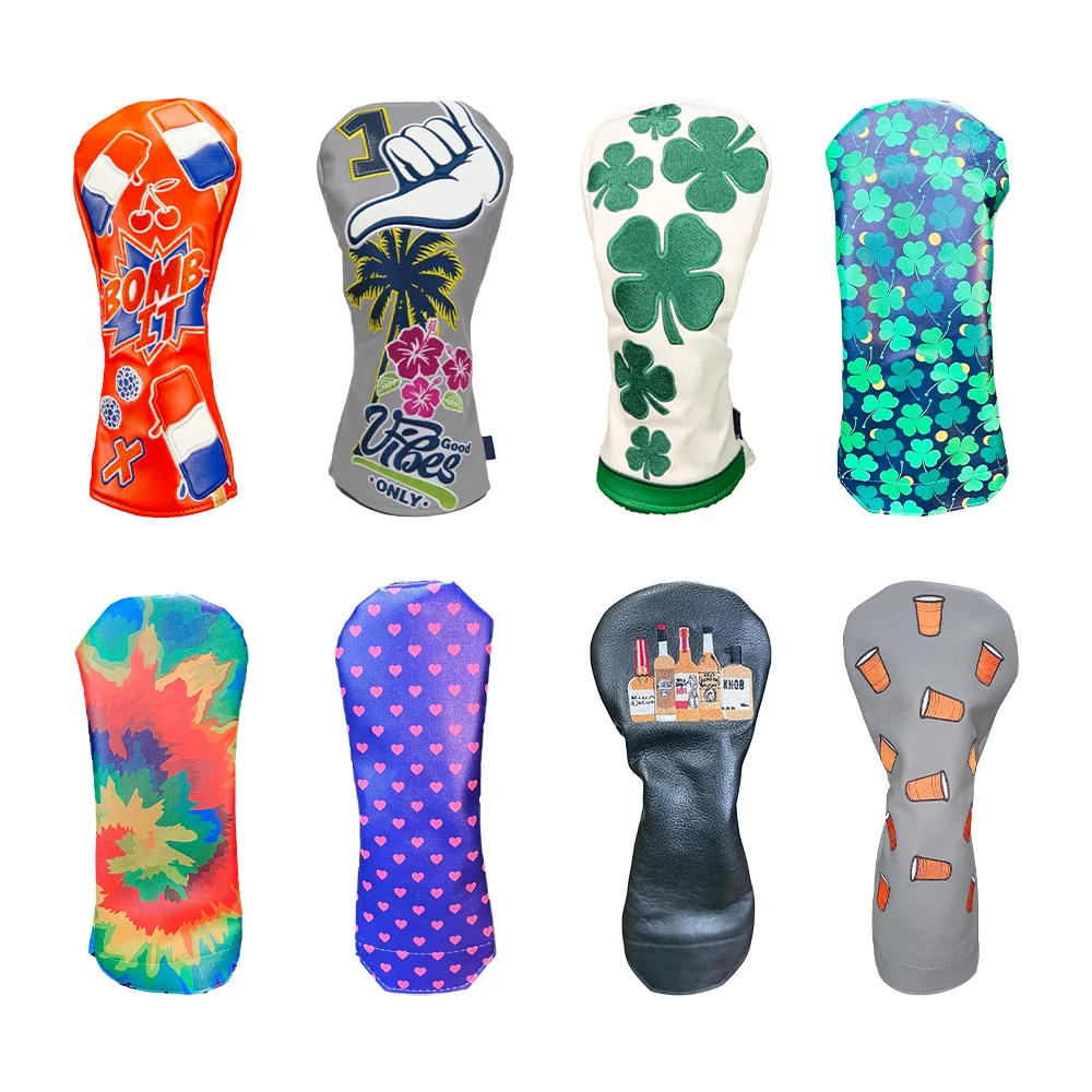 PRIMUS GOLF Manufacturer OEM/ODM driver golf headcover custom embroidery pu leather golf club head covers