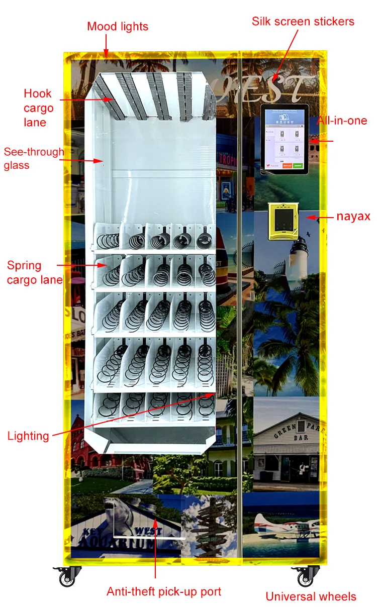 Customized Wrap Small Snack and Lash Vending Machine with Credit Card Payment System