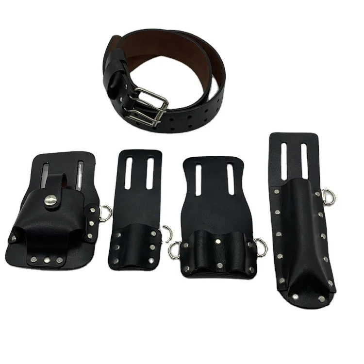 Adjustable leather multi-functional storage tool belt Hammer hanging professional leather scaffold tool belt