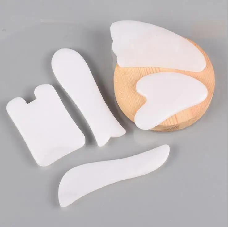 Skin Guasha Beauty Tool White Jade Facial Massage Stone White Jade Gua Sha Spa Massage Tool