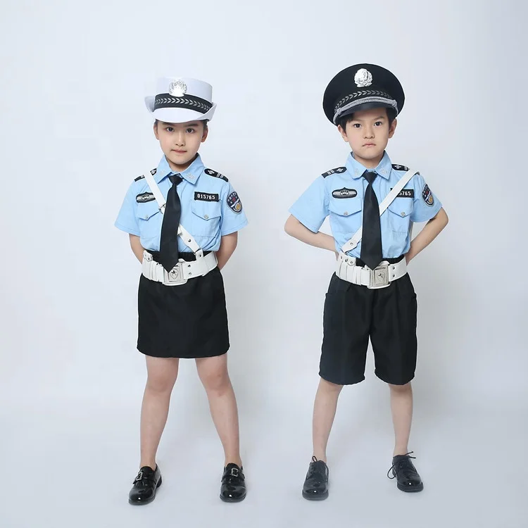 2022  Good Quality Halloween Gril boy Cosplay Dress  Carnival Children  Swat Police Costume