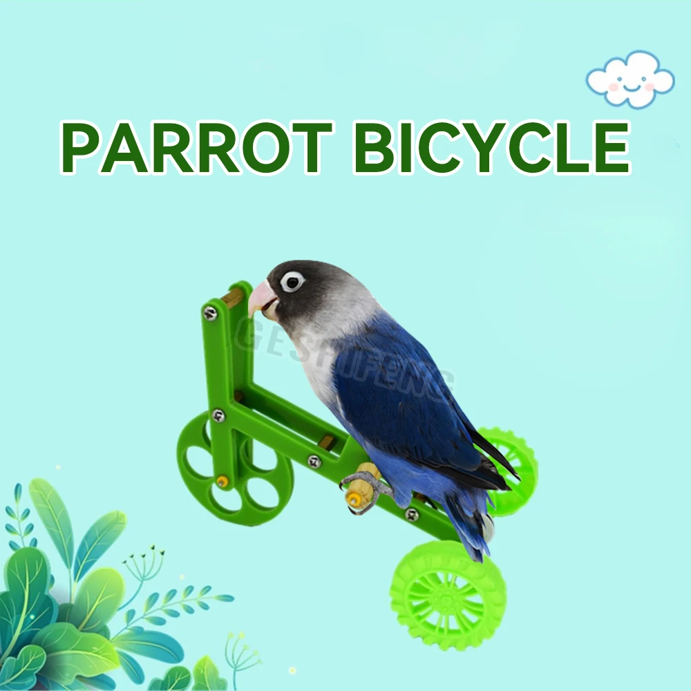 Bird Accessories Green Parrot Training Bike Bird Bicycle Toy For Indoor