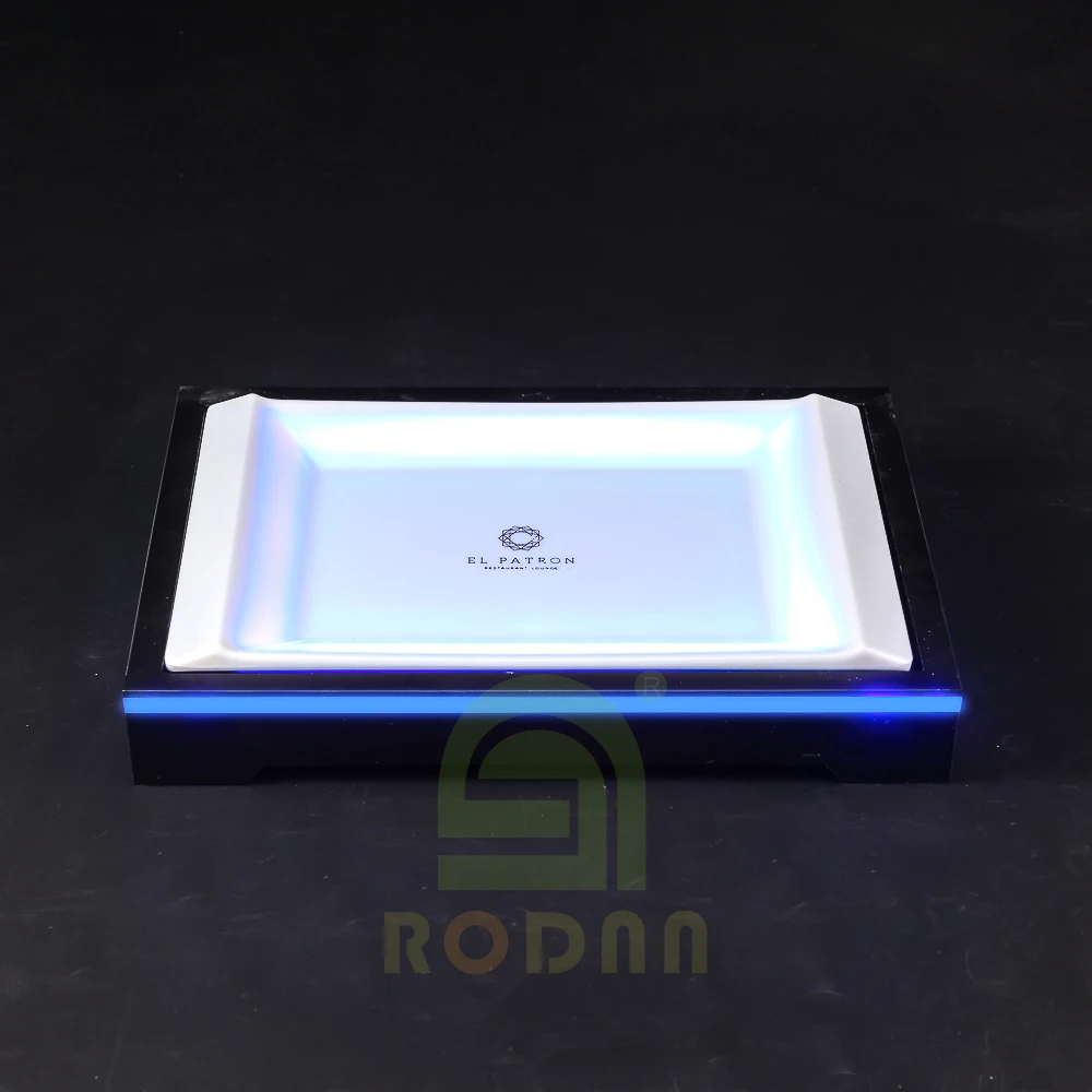 
Lide LED Acrylic Champagne Glass Serving Tray Fruit Tray with LED Trim 