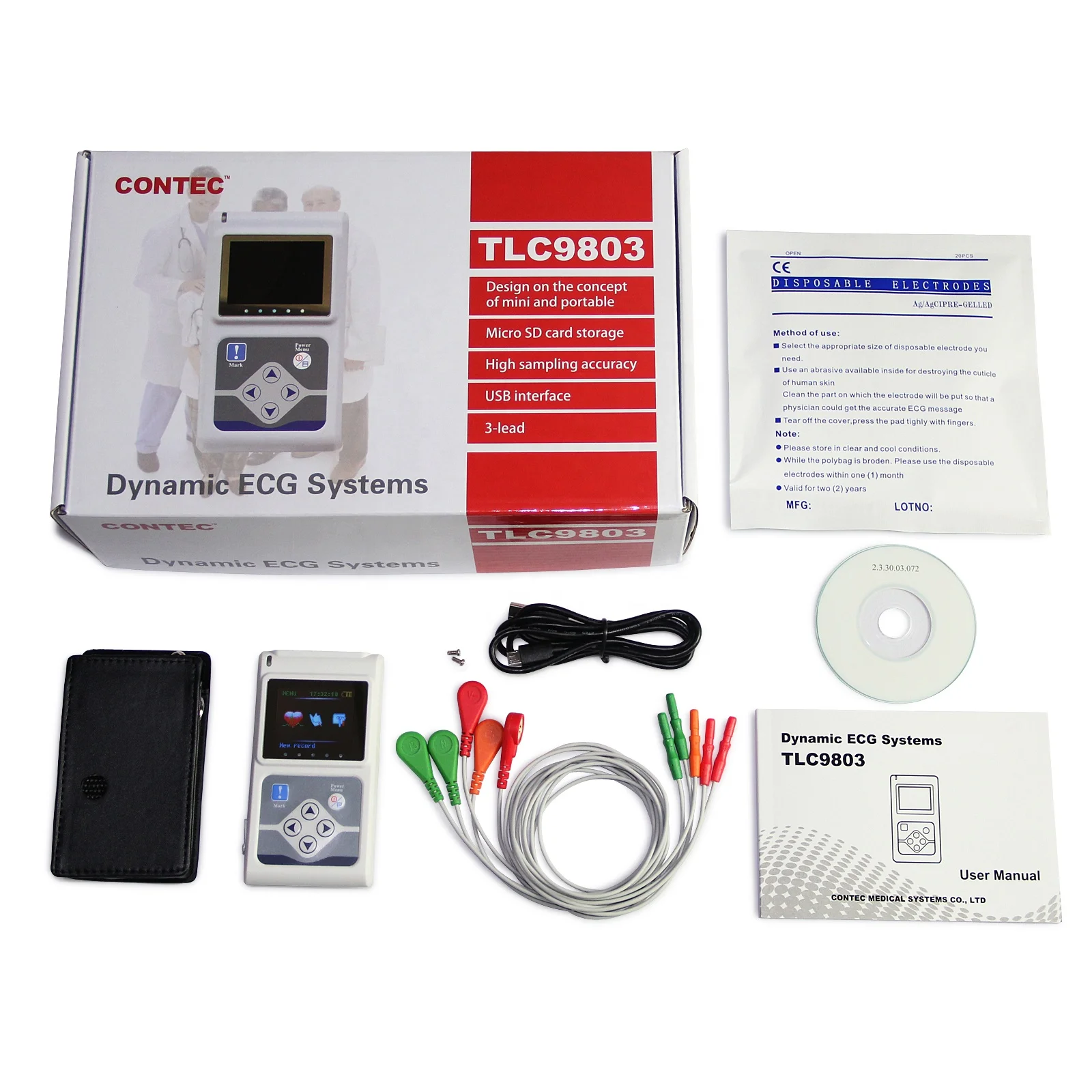 Digital 24 Hour 12 Lead Dynamic ECG Machine  Holter ECG System