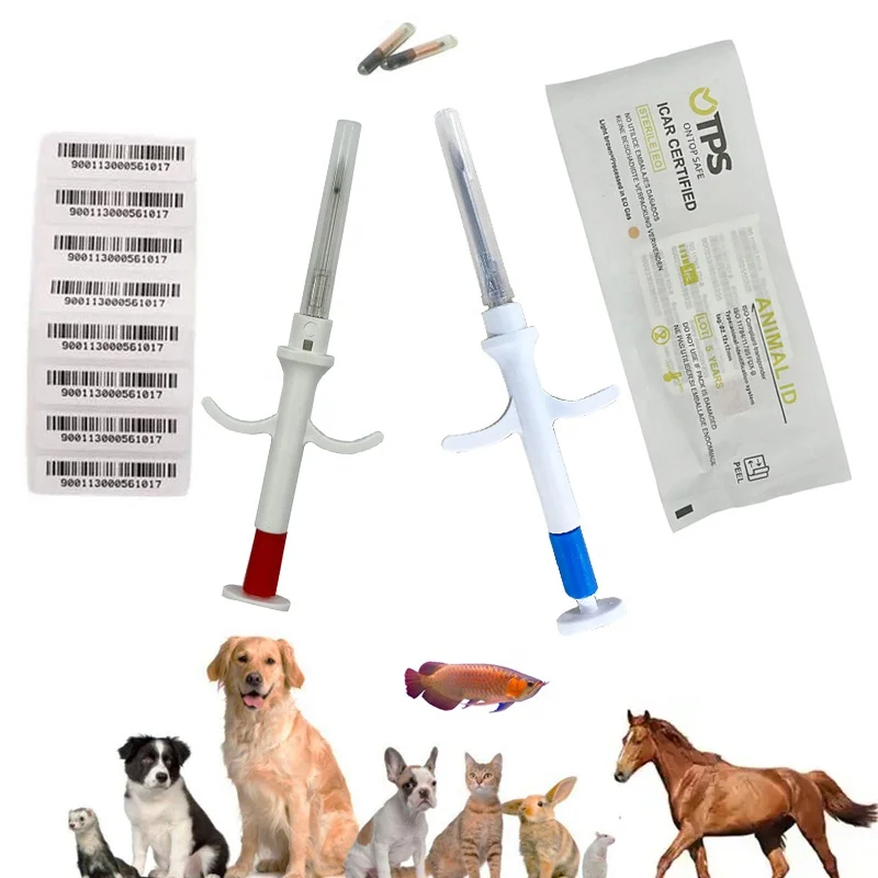 OTPS 134.2khz ICAR Animal RFID Implant 1.25x7 1.4x8 2.12x12mm Tags Animal id Microchips Dog Micro Chips Pet Microchip for animal