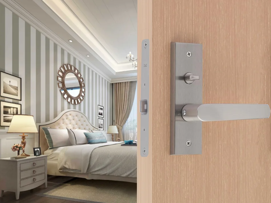 Japanese Style  Hardware Manual Bathroom Lever Door Locks with Indicator for Interior Wood Doors Factory