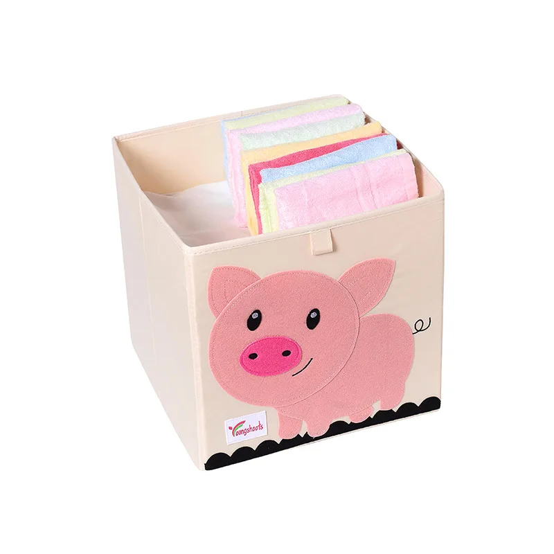 Christmas Animal Oxford Cloth Foldable Organizer Storage Boxes Cartoon Santa Tiger Horse Monkey Pig Cubes Kids Fold Storage Box