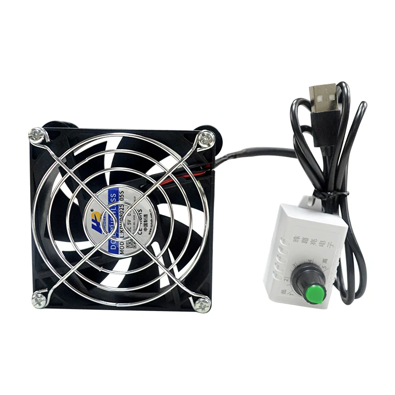 Hangdahui hot selling  8cm 8025 USB DC cooling fan 80x80 for computer case cooling home theater cooling with speed controller