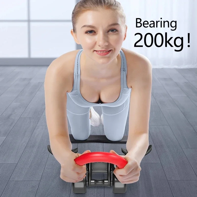 Elbow Support Ab Roller 4 Wheels Muscle Training Automatic Rebound Abdominal  Core Strength