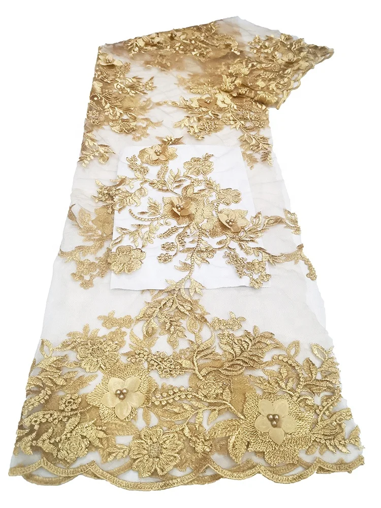lace fabric factory luxury french embroidery tulle 3d lace fabric bridal flower