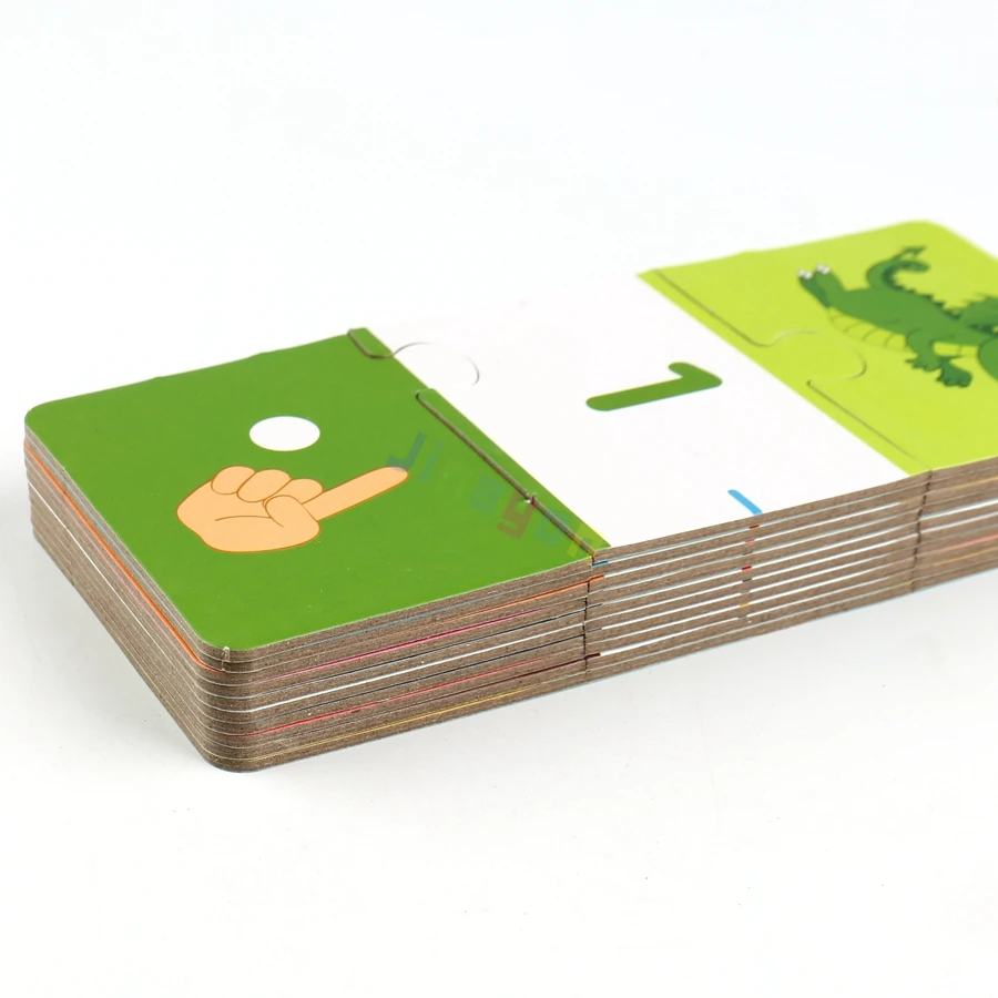 Custom Animal Educational Domino Flash Cards Jigsaw Puzzles for Kids Number Cognition Brain Training Top Quality