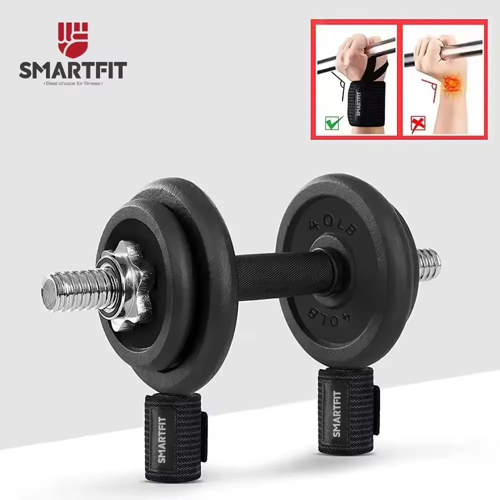 SMARTFIT Fitness Safety Wrist Wraps Wrist Support Braces Wrist Strap with Thumb Loops For Gym Weight Lifting