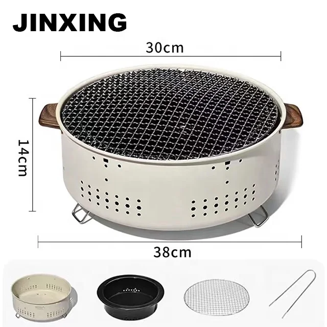 Charcoal BBQ Grill Portable Camping Stove Mini Portable Charcoal BBQ Oven for Outdoor Camping Garden Tea Cooking