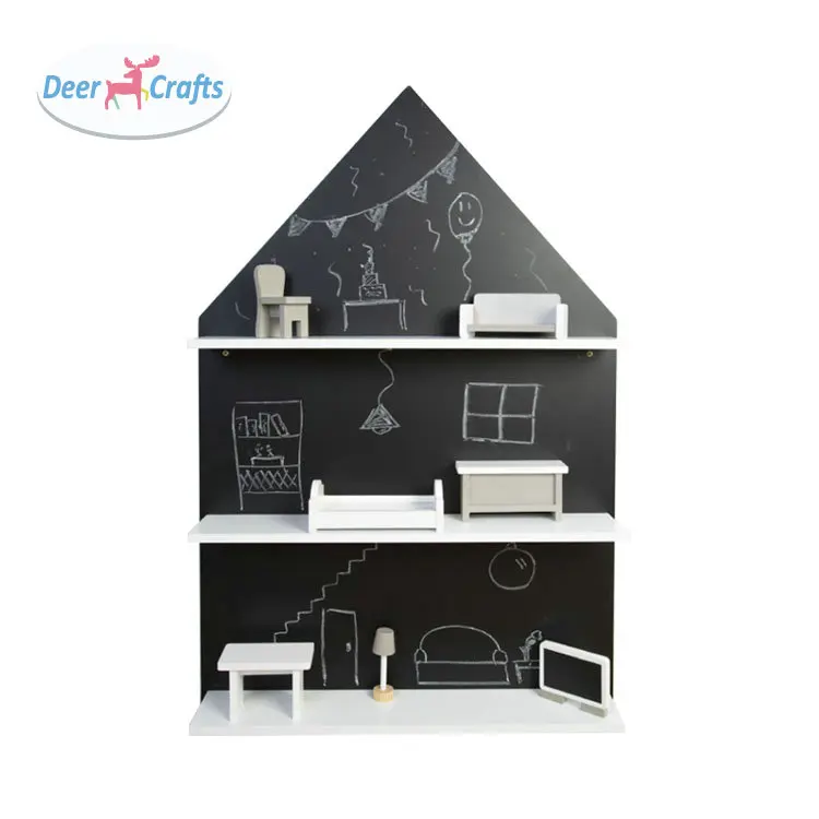 2021 New Furniture wooden toys Petend Play Game Kids Big Wooden Doll House For Children DB12219