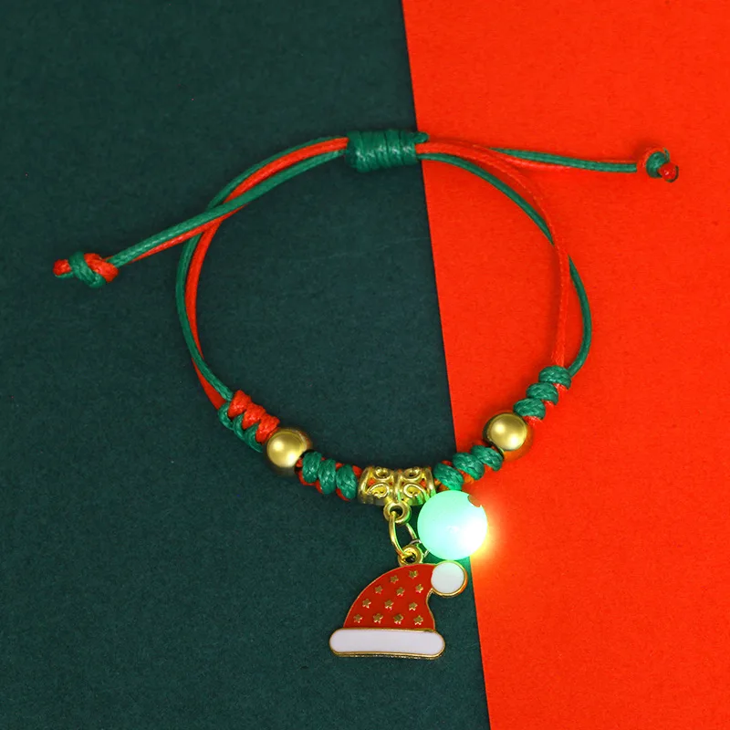 Trendy Stock Luminous Glowing Bracelet Christmas Glow In Dark Rope Woven Braided Couple Bracelets