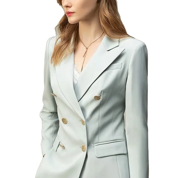 Ladies Double Breasted Suit Slimming Female Suit Manager Teacher Professional Wear Pants Suit