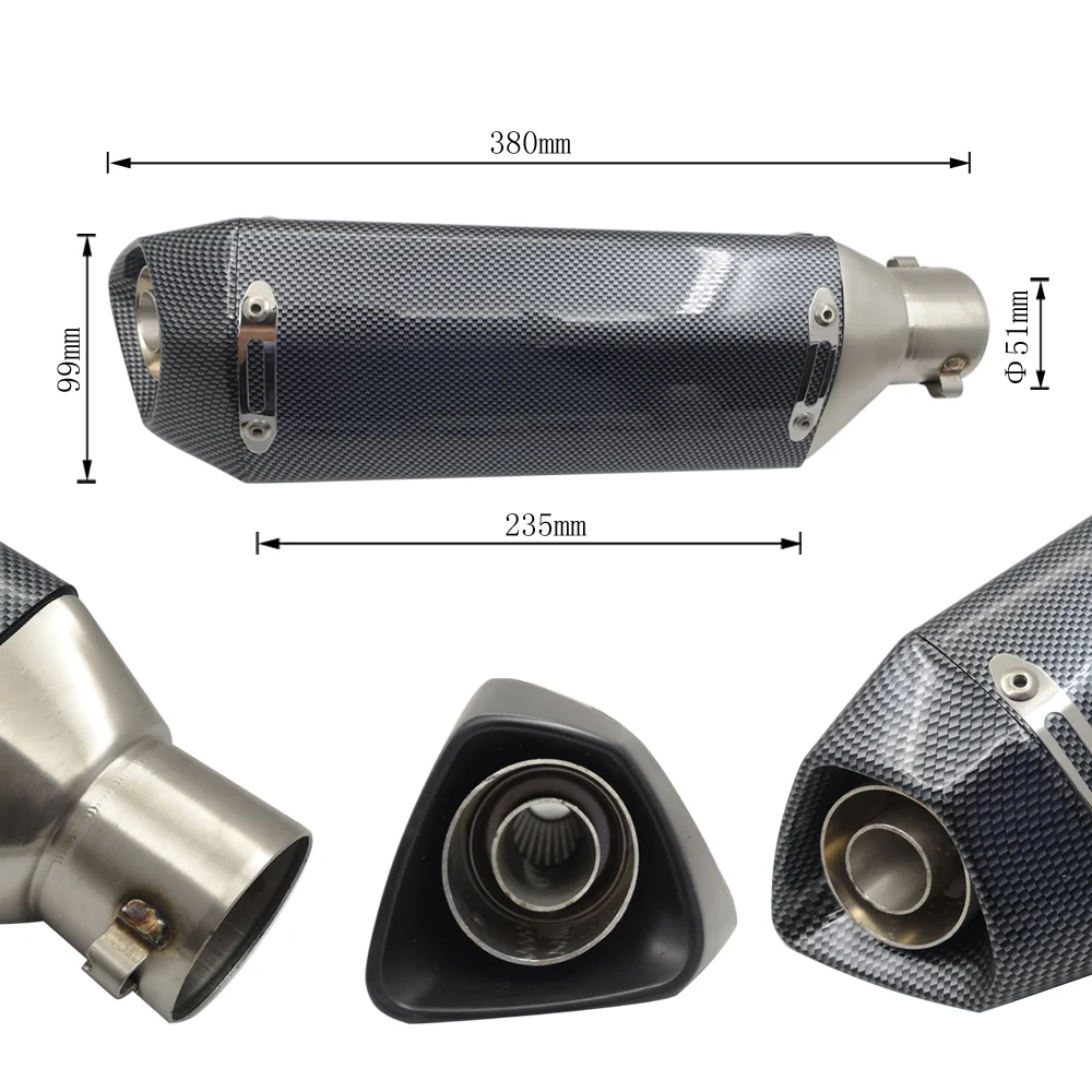 Universal AK Motorcycle Exhaust Pipe Muffler Silencer Escape With DB killer For 35-51mm CB400 GY6 nmax msx125 crf 230 gsr 600