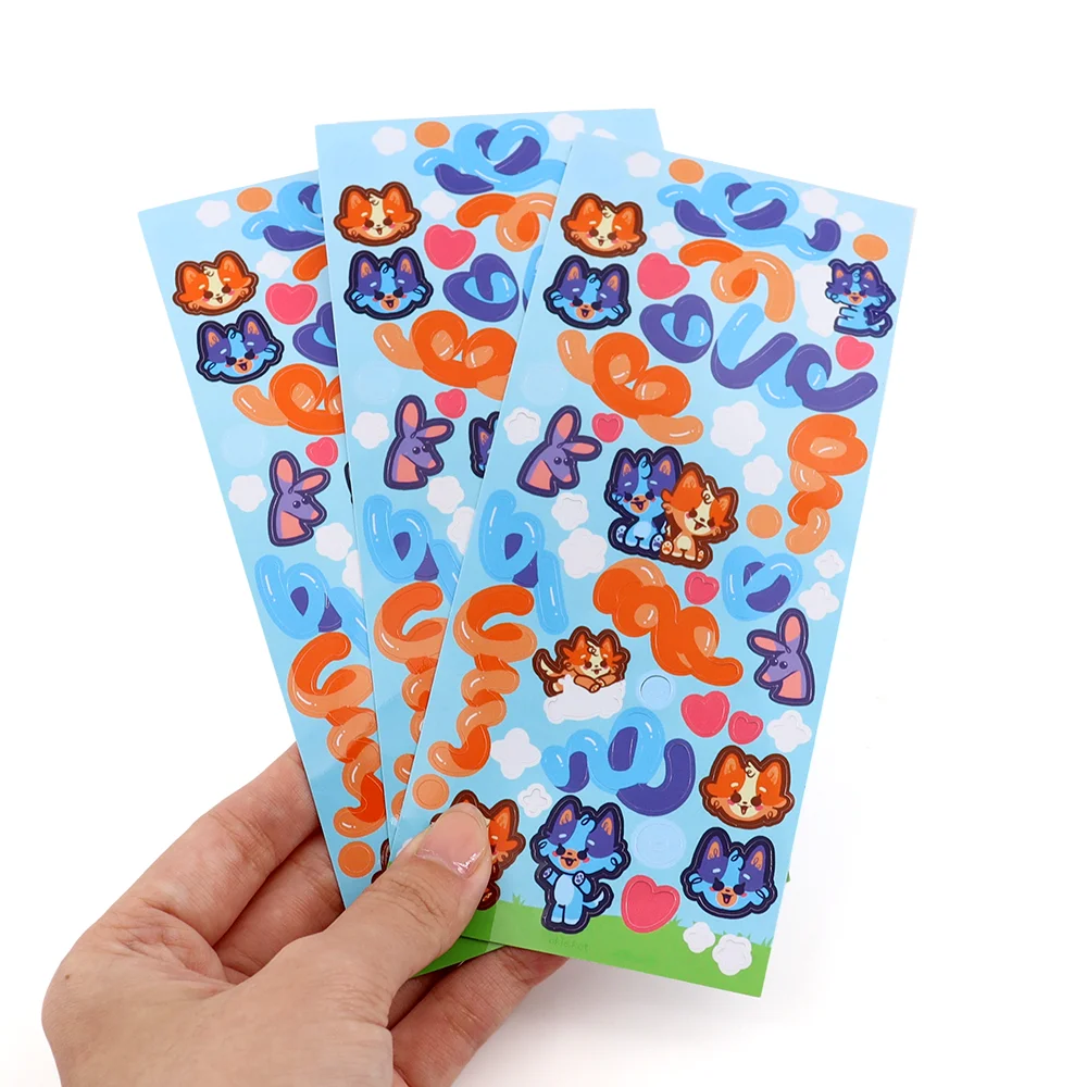 Custom A4 A5 A6 Full Colour Printing Waterproof Self Adhesive Vinyl Sheet Custom Logo Kiss Cut Sticker Sheet