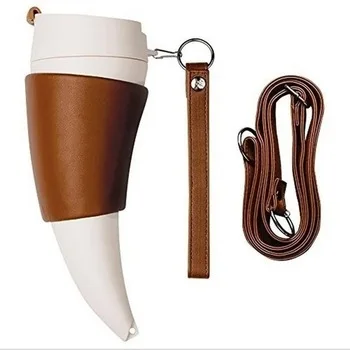 
 Термоизоляция из нержавеющей стали, вакуумная дорожная кожаная кофейная чашка, рукава, фляжки, кружки, креативная козья рога, история кофейной кружки  