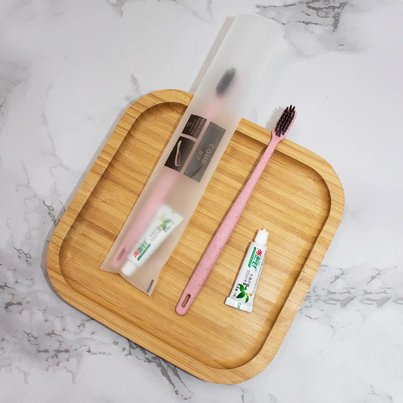 reliable quality Hotel disposable set homestay guest room soft bristled toothbrush shampoo comb Hotel Toilet Set