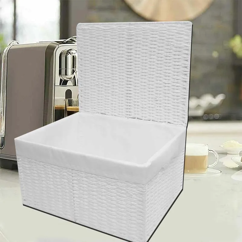 White Paper Rope Woven Storage basket Xmas Hamper Basket Box With White Cloth Lining