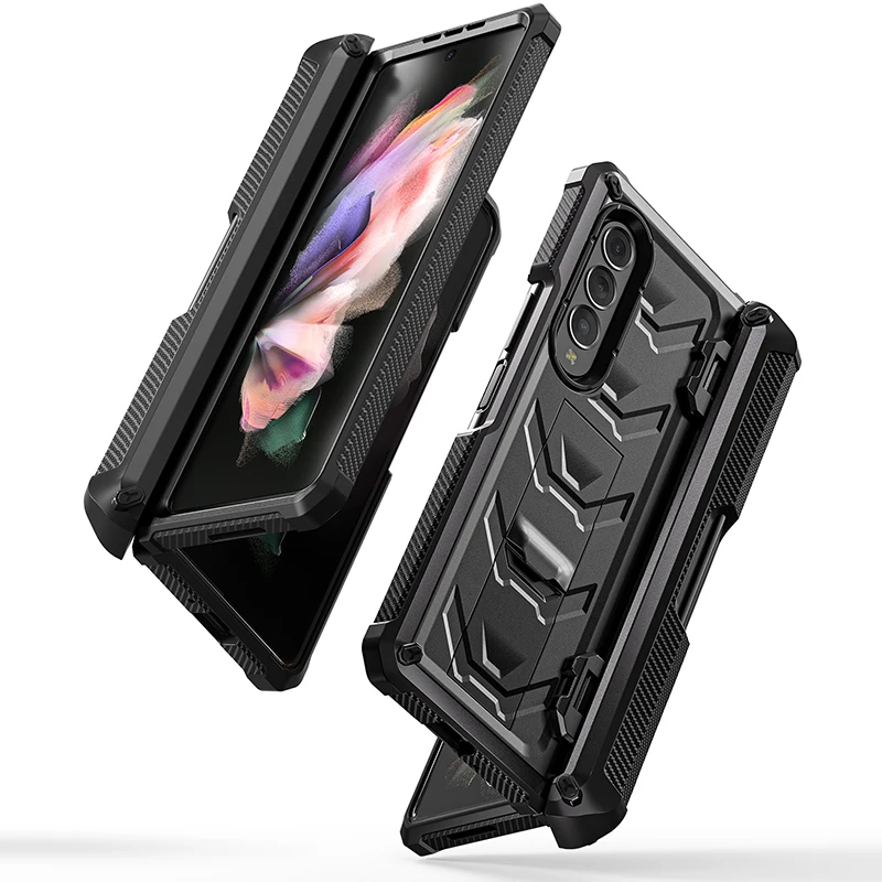 For Samsung Galaxy Z FOLD 3 rugged TPU bumper cover case built in screen protector