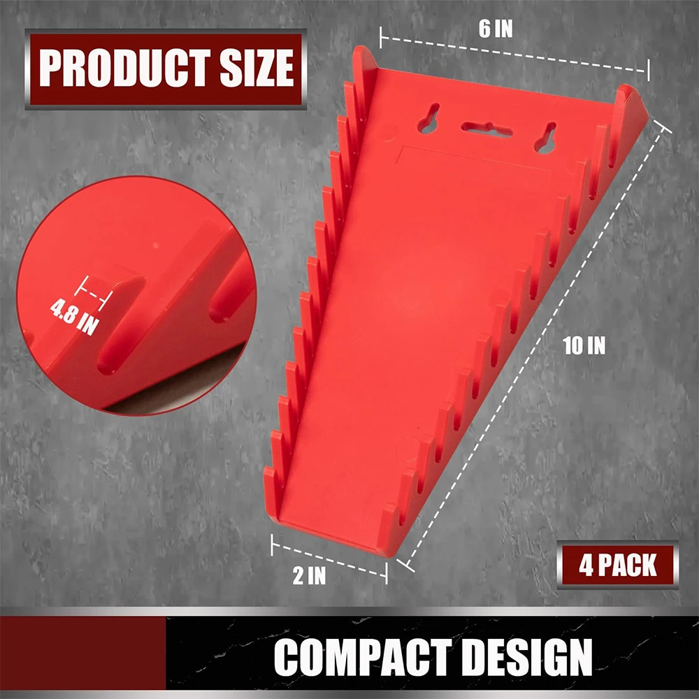 Magnetic Wrench Organizer Multi-purpose Spanner Holder Hardware Tool Holder Rack with Hole and Magnetic Hanging Plate