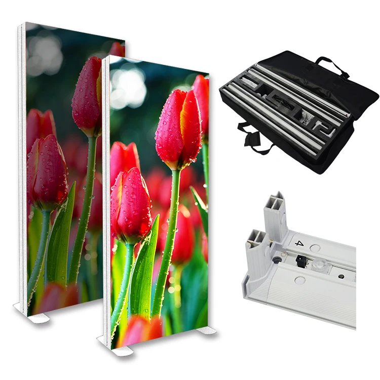 Most popular trade show seg led lightbox display with wheel bag