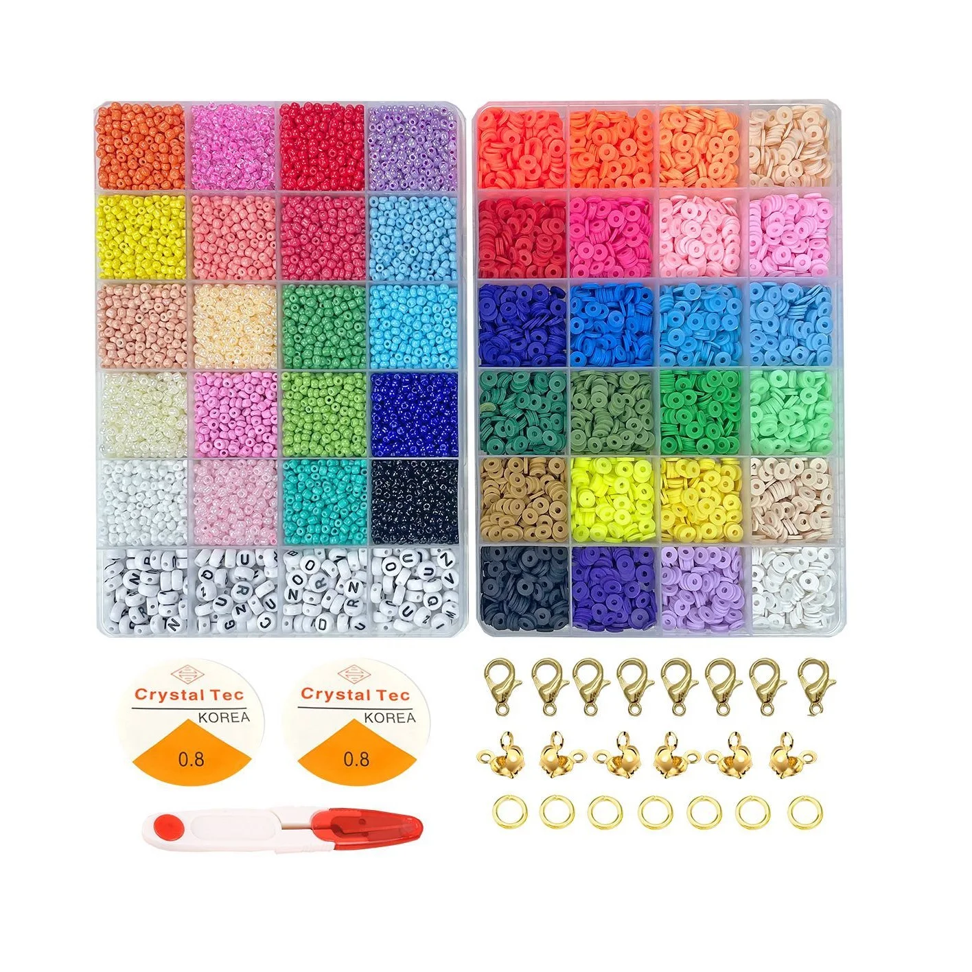 Handmade Polymer Clay Beads 6mm DIY Jewelry Making Bracelets Necklace Kit  DIY Craft Kit Polymer Clay Spacer Beads