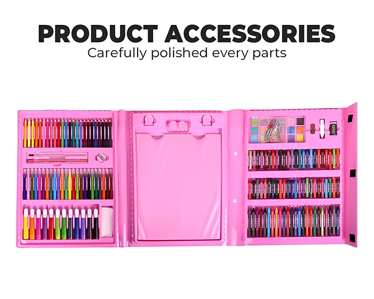 Washable Crayon Set 208 Pcs Drawing Stationary Painting Art Set For Kids