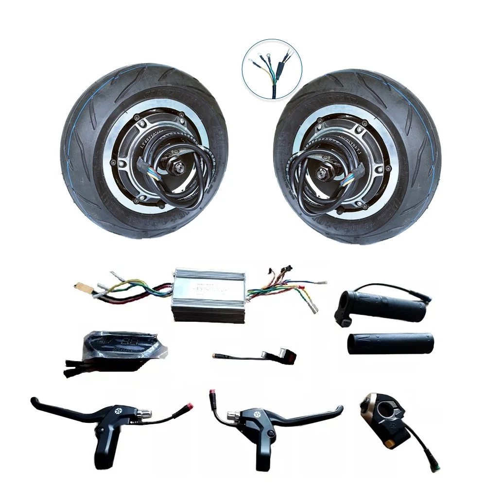 10 inch Dual Drive Electric Hub Motor Kit 48V/60V 1500W 3000W Scooter Wheel Hub Motor Kit