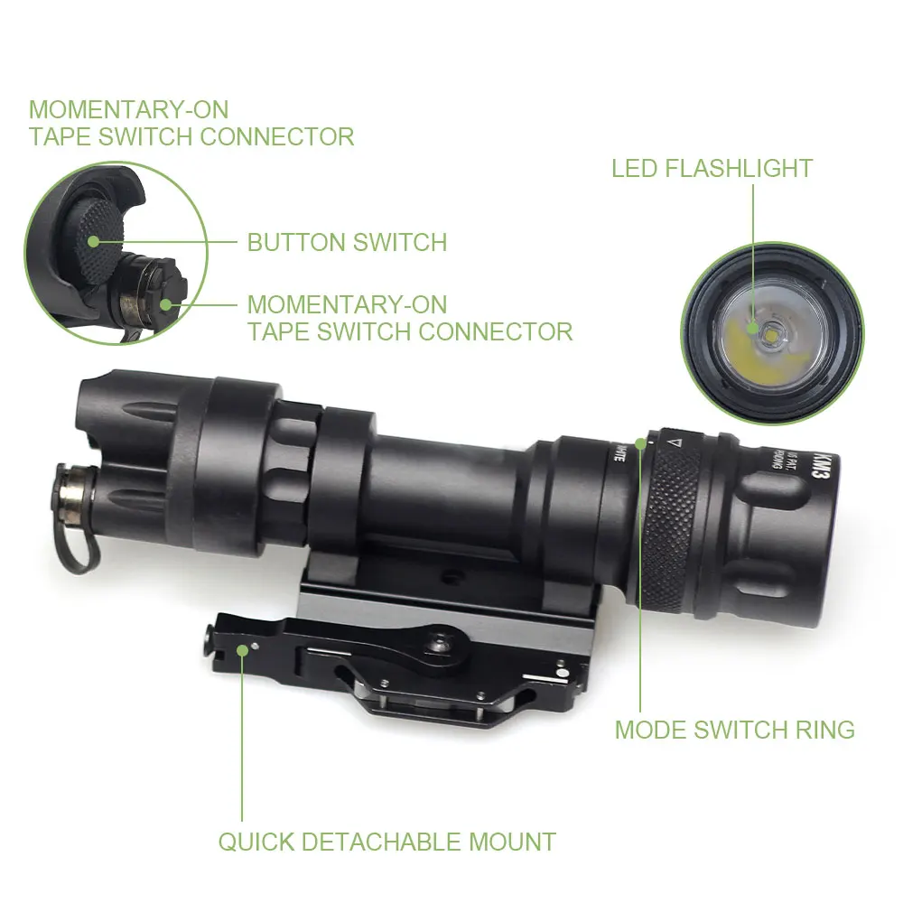 Weapon Light LED M952V Flashlight with Remote Pressure Switch Tactical Outdoor Scout Lights SOTAC GEAR