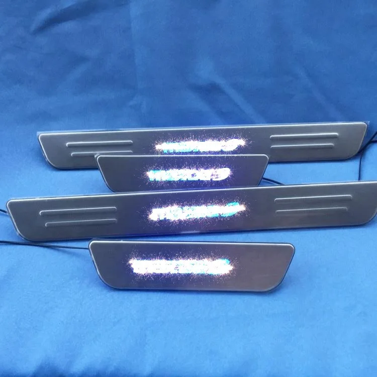 Stainless steel led car door sill plate light for mazda3 2015-2018
