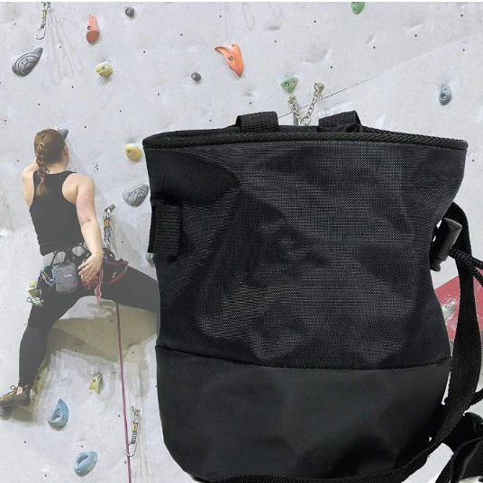 Rock Climbing Chalk Bag Gym Climbing Powder Bag with zipper pocket ang waist belt