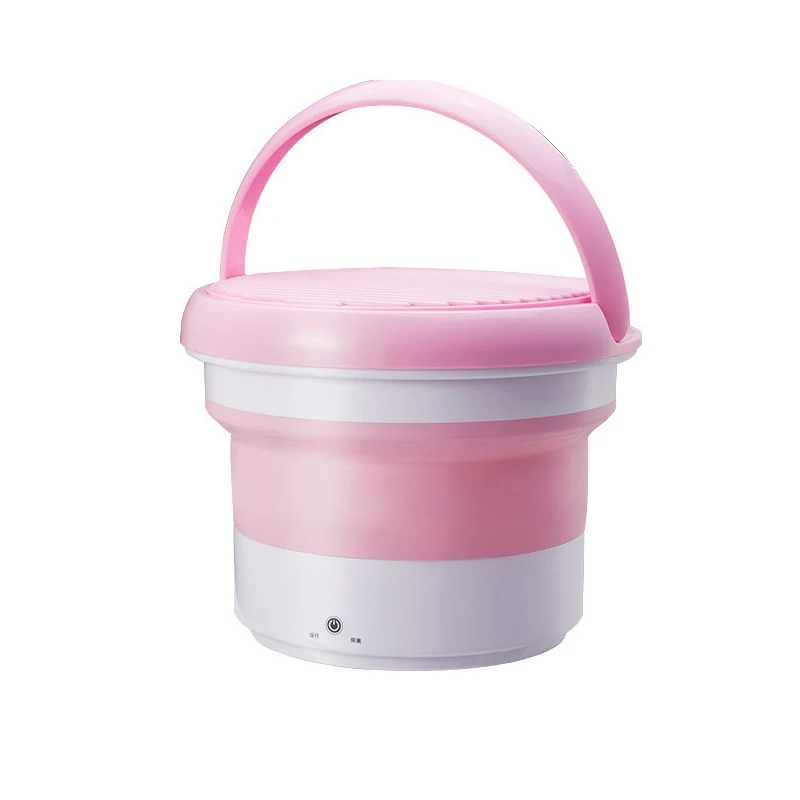 Mini washing machine silicone water folding washer bucket Collapsible Foldable automatic underwear washing machine for baby