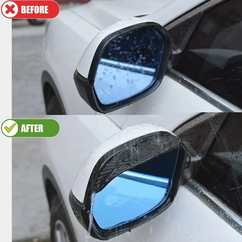 Car Rearview Mirror Rain Eyebrow Carbon Fiber Sun Visor Shade Cover Universal Auto Rear View Mirror Rainy Shield Guard