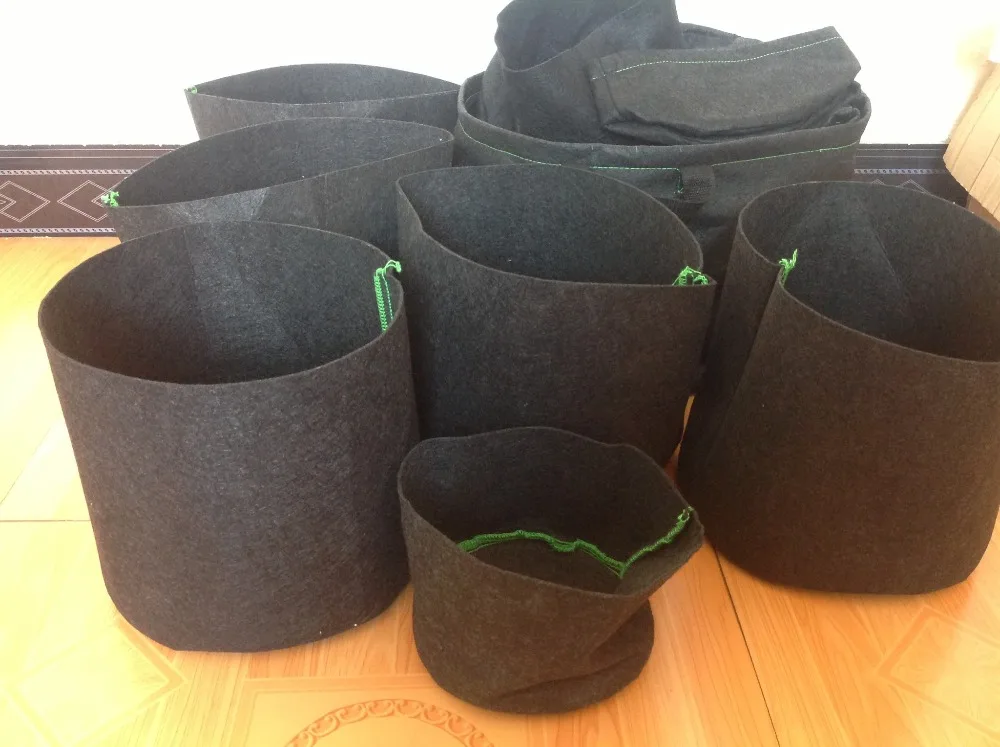 3 gallon terrace garden biodegradable mushroom/vegetable/flower/plant black aeration flat nylon non-woven fabric pots grow bags